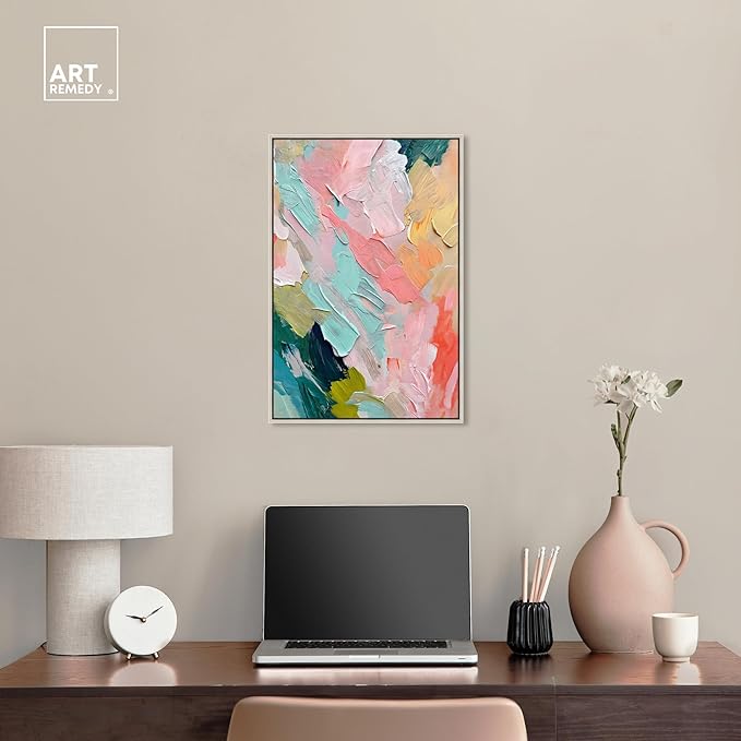 Art Remedy Pastel Layers Canvas Pastel Wall Art, Silver Frame, 16" x 24"