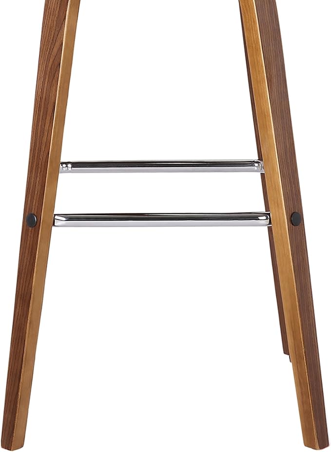 Vienna 26" Swivel Counter Stool in Walnut Wood Finish with Gray Faux Leather - Set of 3