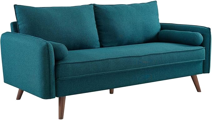 Modway Revive Contemporary Modern Fabric Upholstered Sofa In Teal