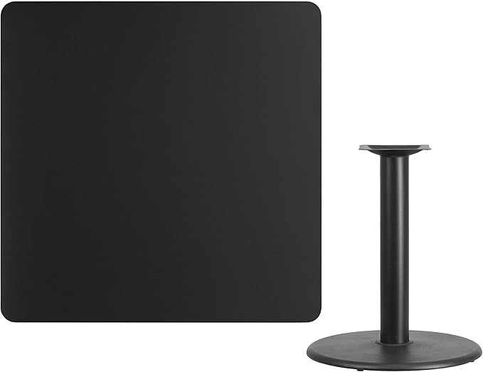 Flash Furniture Graniss 42'' Square Natural Laminate Table Top with 24'' Round Table Height Base