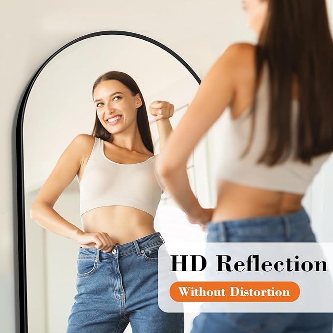 OLIXIS Full Length Mirror 59"x16" for Bedroom, Full Body Mirror with Stand, Hanging or Leaning for Wal