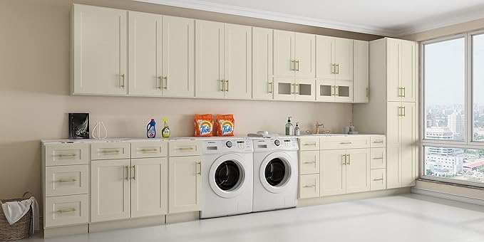 LOVMOR Kitchen Sink Base Cabinet, Unassembled Cabinet, Single Sink Storage Unit, Large Capacity, 24" D*33" W*34-1/2"H