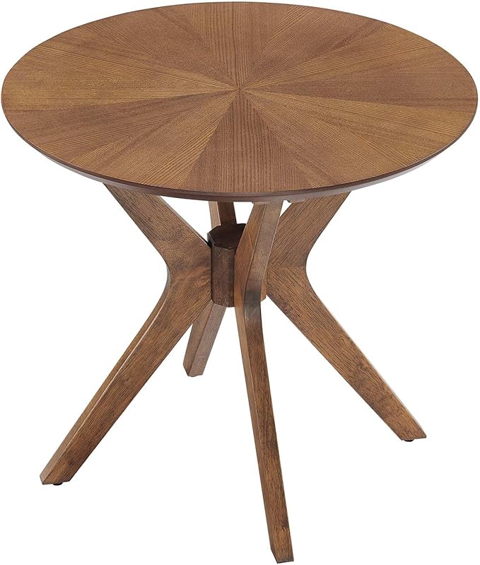 Modway EEI-6558-WAL Crossroads 24” Round Wood Side Table, Walnut