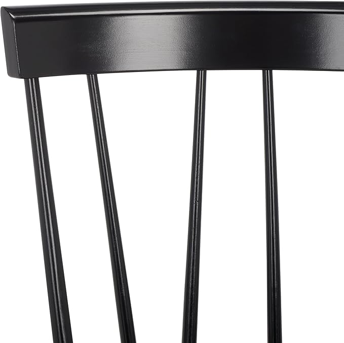 SAFAVIEH Home Collection Kealey Black Solid Wood Dining Chair Set of 2