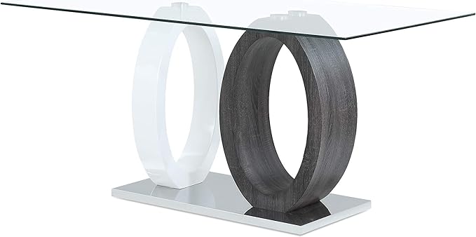 Global Furniture USA White/Grey Dual Oval Base Dining Table