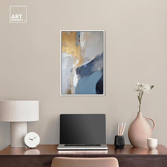Art Remedy This Close Canvas Timeless Abstract Wall Art, White Frame, 16" x 24"