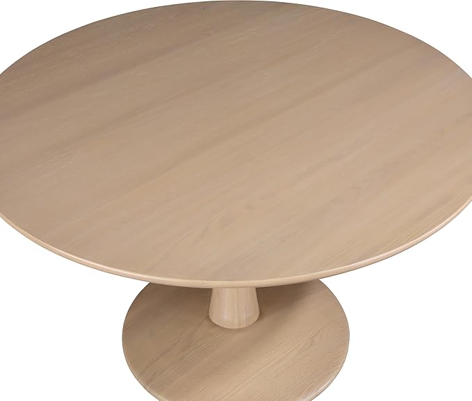 Meridian Furniture 915Oak-T Holly Collection Mid-Century Modern Dining Table with Rich Natural Finish, Solid Wood, Oak Veneer, 48" W x 48" D x 30" H, Natural