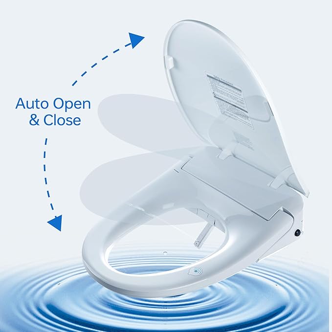 WOODBRIDGE Electronic Bidet Seat with Automatic open and close lid, Child Wash, Elongated Soft Close, White BID03