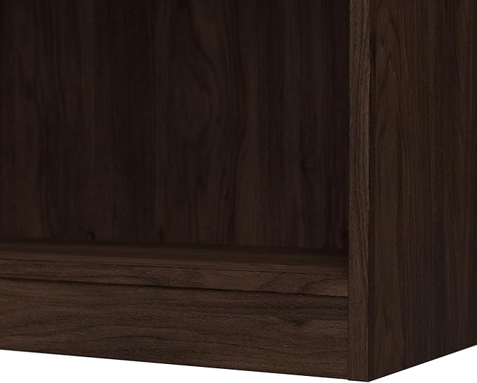 Bush Home Universal Small 2 Shelf Bookcase in Black Walnut - Set of 2, Matching Storage and Display Bookshelves for Home Office or Living Room Organization
