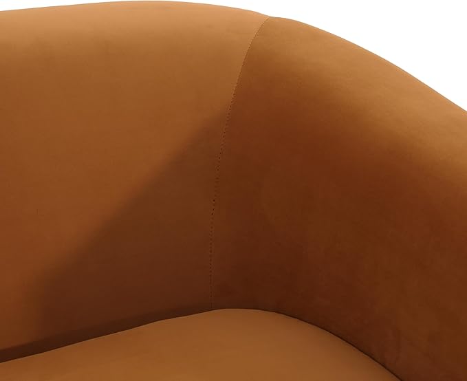 Christopher Knight Home Indoor Glam Fabric Upholstered Loveseat for Living Room,Tub-Design 2-Seater Sofa with Removable Seat Cushion and Tapered Steel Legs, Turmeric Yellow and Gold