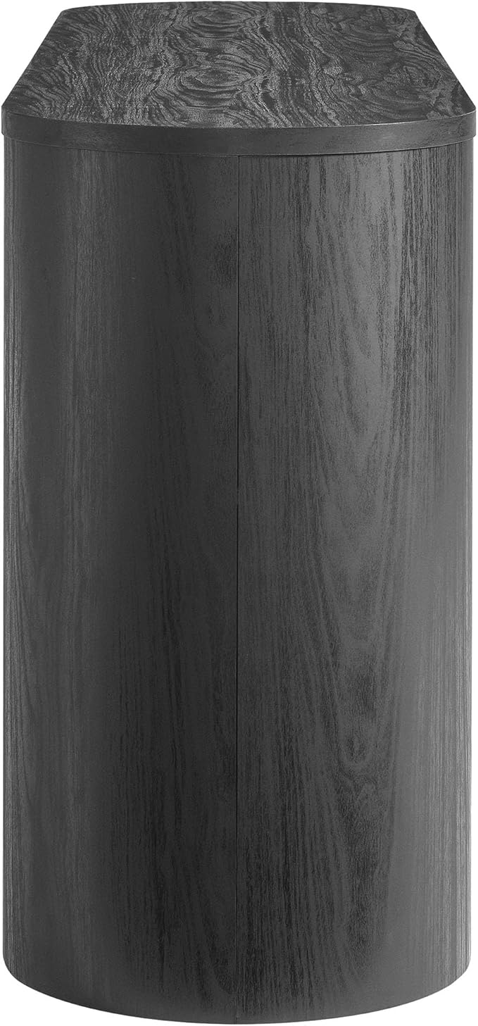 Modway Duval Oval Wood Grain 71 Inch Sideboard with Doors and Drawers in Black