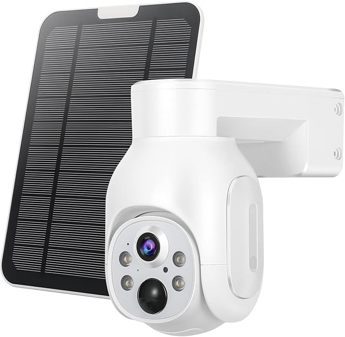 100% Wire-Free Wireless Rechargeable Battery Solar Powered Outdoor 1080P Home PTZ 2.4G WiFi Security Camera PIR Motion Recording Two-Way Audio IP65 Weatherproof Color Night Vision AT-S700