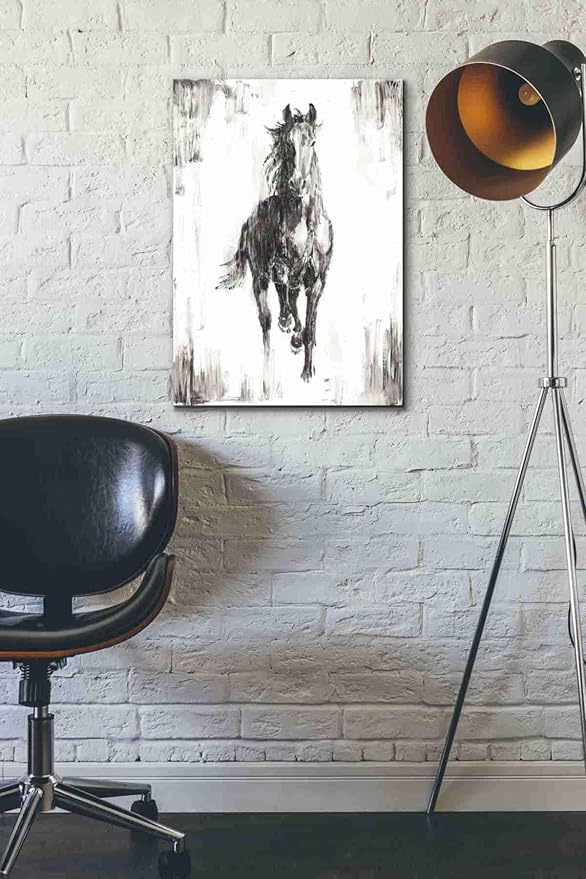 Epic Graffiti 'Rustic Black Stallion I' by Ethan Harper Canvas Wall Art, 18"x26"