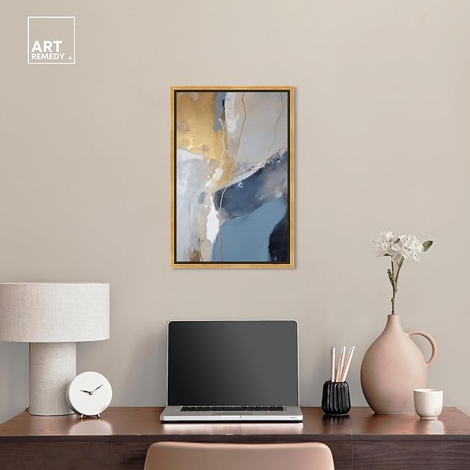 Art Remedy This Close Canvas Timeless Abstract Wall Art, Gold Frame, 16" x 24"