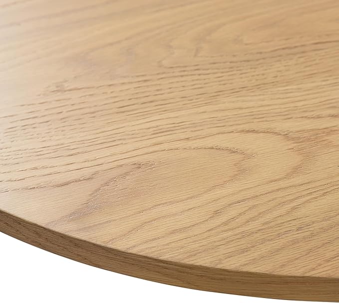 Casaphoria 67" Oval Dining Table, Modern Minimalist Wooden Kitchen Table with Sturdy V-Shaped Pedestal Base, Curved Edges Space-Saving Furniture for Dining Room & Living Space, Natural Wood