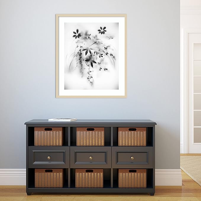 Amanti Art Framed Wall Art Print 33x28 Natural Floral Veil by Teis Albers, Nature Wall Art, Modern Contemporary Decor, Large Poster Painting Artwork for Living Room, Bedroom, Bathroom, Kitchen,