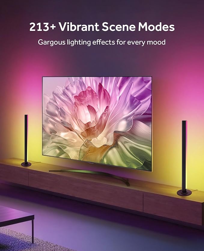 Smart LED Light Bars, RGB Light Bar for Room,16 Million Colors & 213 Preset Modes Gaming Lights, APP Control, Remote Control, Dynamic Music Sync Mode TV Backlight, USB Powered Ambient Lighting