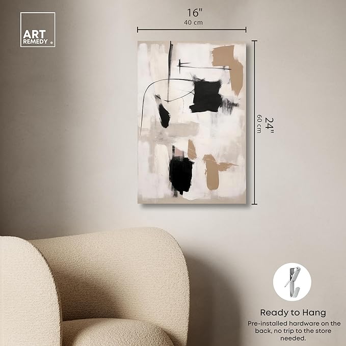 Art Remedy Strings in Abstraction Canvas Muted Abstract Wall Art, Gallery Wrapped, 16" x 24"