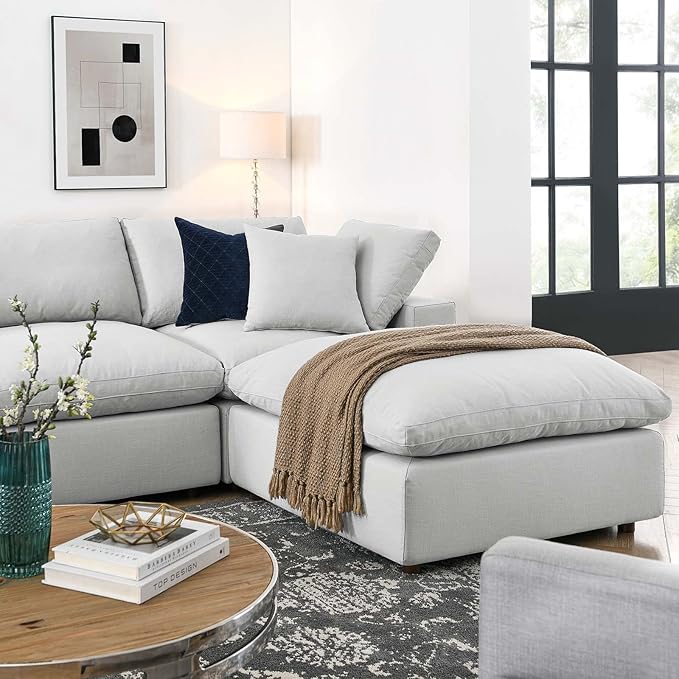 Modway Commix Down-Filled Overstuffed Upholstered 7-Piece Sectional Sofa
