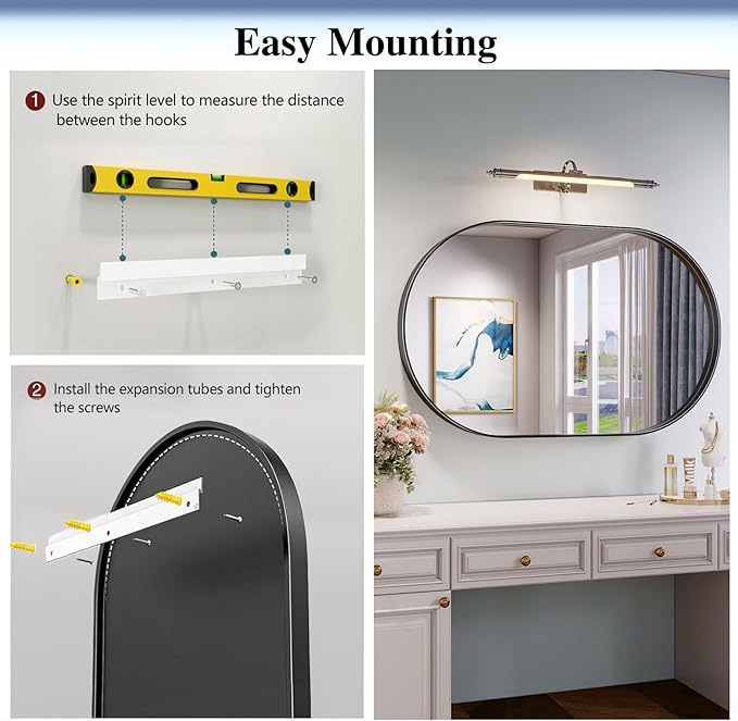Oval Mirror, 24"×40" Black Bathroom Mirror, Oval Mirror for Bathroom, Black Vanity Mirror for Wall, Entryway, Living Room, Wall Mount Mirrors Hangs Vertical or Horizontal