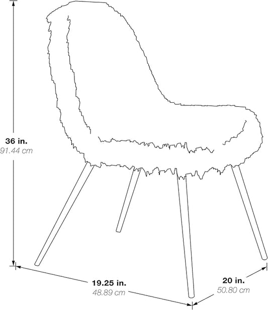 OSP Home Furnishings Julia Chic Accent Chair, White Faux Fur and Gold Legs