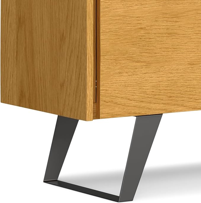 SIMPLIHOME Lowry 60 inch x 17 inch Rectangle Modern Industrial Sideboard Buffet in Oak Veneer for the Dining Room and Kitchen