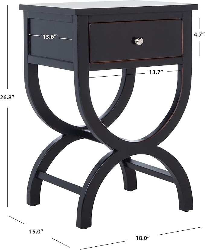 SAFAVIEH Home Collection Maxine Black 1-Drawer Acccent Table