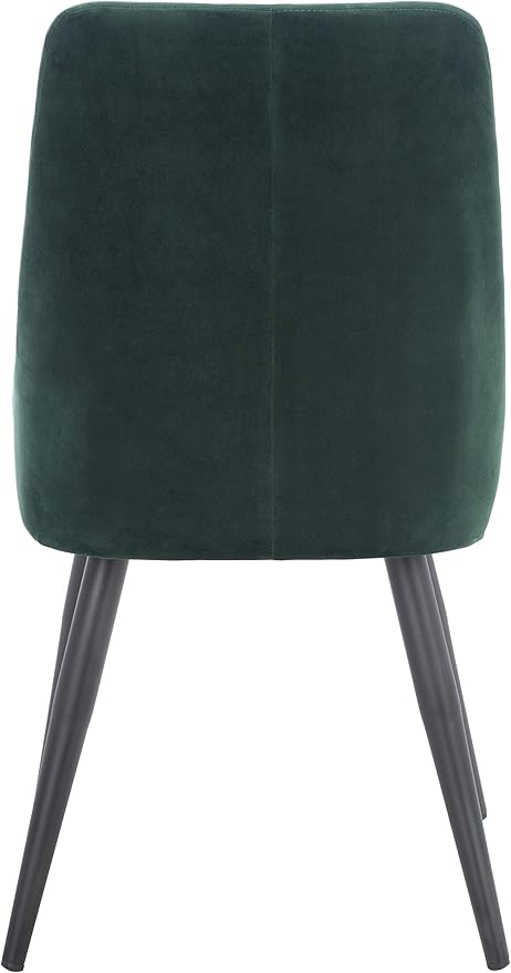 Safavieh Home Collection Zoi Velvet 19-inch (Set of 2) Dining Chair, Malachite Green/Black