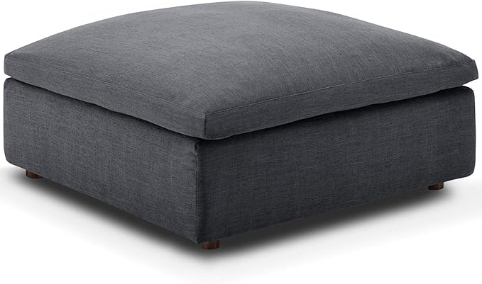 Modway Commix Down-Filled Overstuffed Upholstered Sectional Sofa Ottoman in Gray