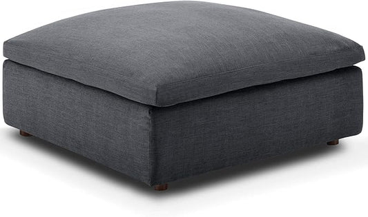 Modway Commix Down-Filled Overstuffed Upholstered Sectional Sofa Ottoman in Gray