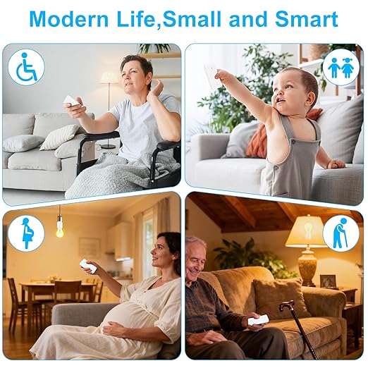 Remote Control E26 E27 Light Bulb Socket Adapter,GreenCyle Wireless Light Switch and 4 Standard Medium Base Lamp Socket Extender 2.3"(5.8cm),Screw-in,Max 500W,No Wiring Needed,500ft RF Range,for Lamp