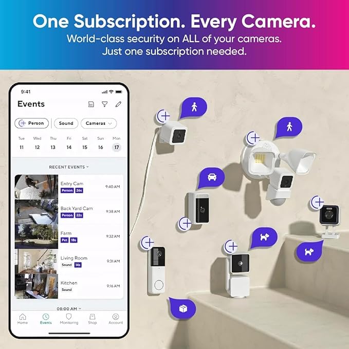 Cam v3 w 32GB SD Card, 1080p Plug-in Smart Security Camera, Color Night Vision, Motion Detection, 2-Way Audio, Compatible with Alexa, Google Assistant, Indoor/Outdoor, Wired, Black