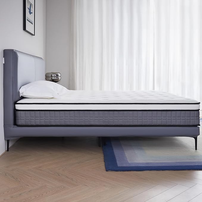 Bitsky Full Size Mattress - 12 inches Gel Memory Foam Hybrid Mattress in a Box, Pocket Springs, Medium Firm, Pressure Relief & Motion Isolation, CertiPUR US Certified