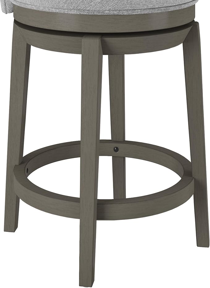 Hillsdale Victoria Wood Counter Height Swivel Stool, Antique Gray