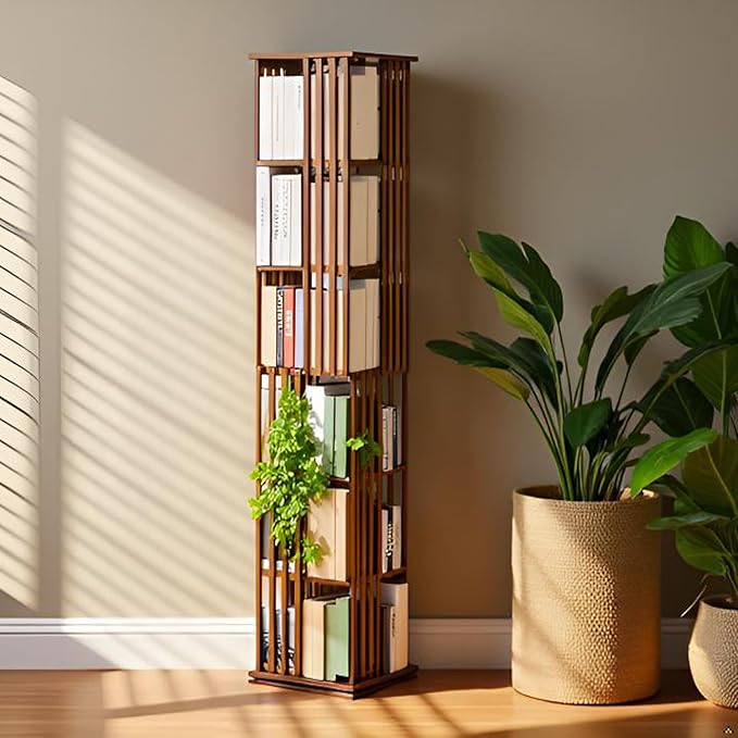 latifolia 6 Tier Book Shelf,Modern Bookshelves Organizer,Walnut