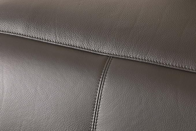 BlackJack Furniture Venice Top Grain Italian Leather Power Recline 8 Piece 5 Seater Sofa - 134" Theater Seating Modern Couch for Living Room Lounge with Adjustable Headrests & USB Port, Dark Grey