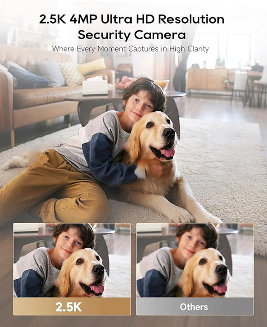 DREAME 2.5K 4MP Pet Dog Camera, Indoor Security Camera Wireless, Dual-Band 5G/2.4G Wi-Fi, Auto-Tracking, 360° Pan-Tilt, Cloud & Local Storage, Physical Privacy Mode, Work with Alexa & Google, Grey