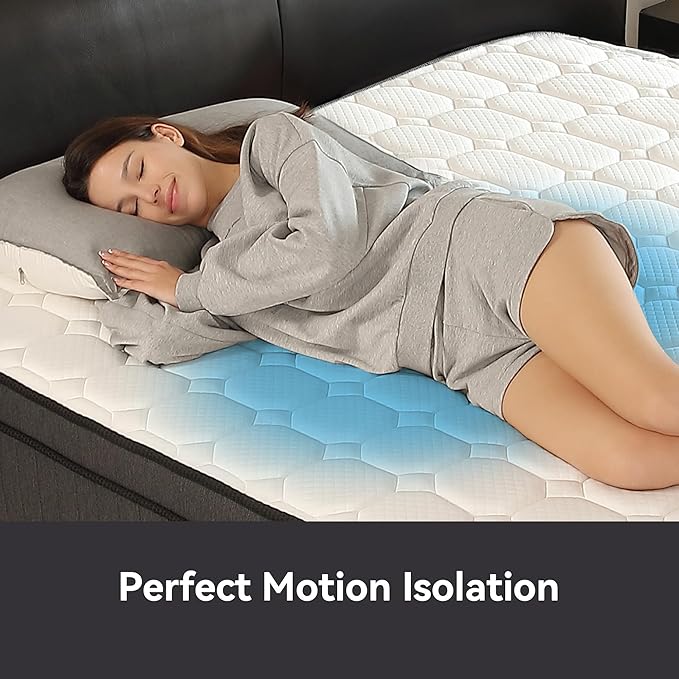 BedsPick Queen Mattress in a Box, 10 Inch Hybrid Individually Wrapped Pocket Coils, Fiberglass Free Breathable Mattress Queen Size for Pressure Relief, CertiPUR-US, 100-Night Trail