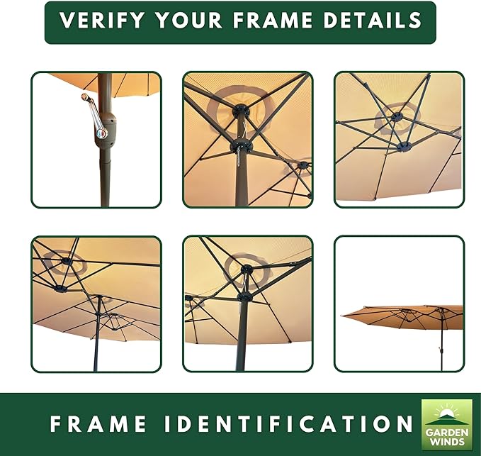 Garden Winds Reinforced Replacement Canopy Top Cover Compatible with Phi Villa, Aecojoy, AbcCanopy, Kozyard A701007300, Pf18259, UB02, PF19302 15ft Umbrella - Classic Forest, Riplock 350