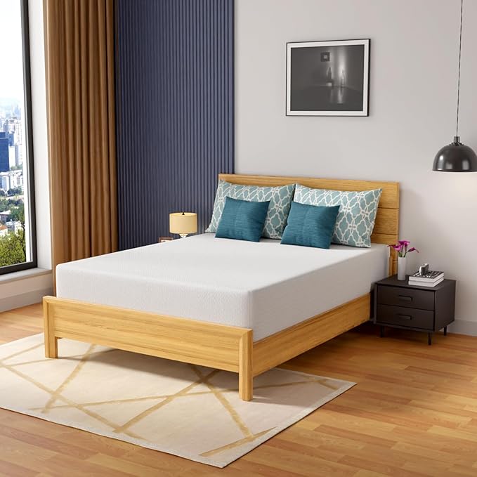 PayLessHere Queen Size Mattress 12 Inch Gel Memory Foam Mattress with Breathable & Washable Soft Fabric Zippered Cover, Medium Firmness, White