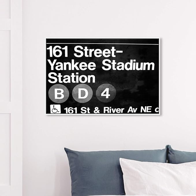 Cities and Skylines Framed Wall Art Canvas Prints 'Yankee Stadium' United States Cities