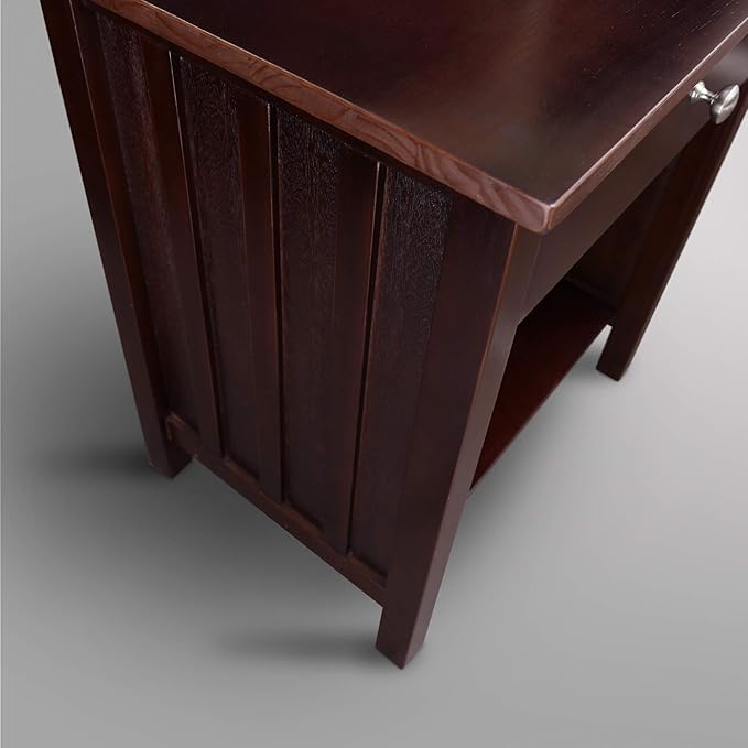 Casual Home Vanderbilt Nightstand with USB Ports-Espresso , 17 in x 24 in x 27 in