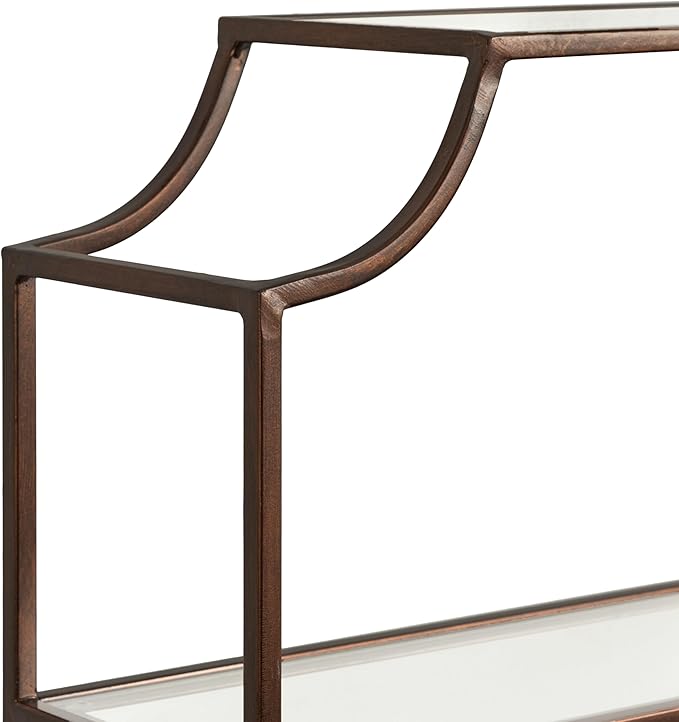 Kate and Laurel Ciel Three-Tiered Wall Shelf; 21 x 30; Bronze; Decorative Floating Shelf Storage and Wall Organizer for Over Toilet Storage Bathroom Display