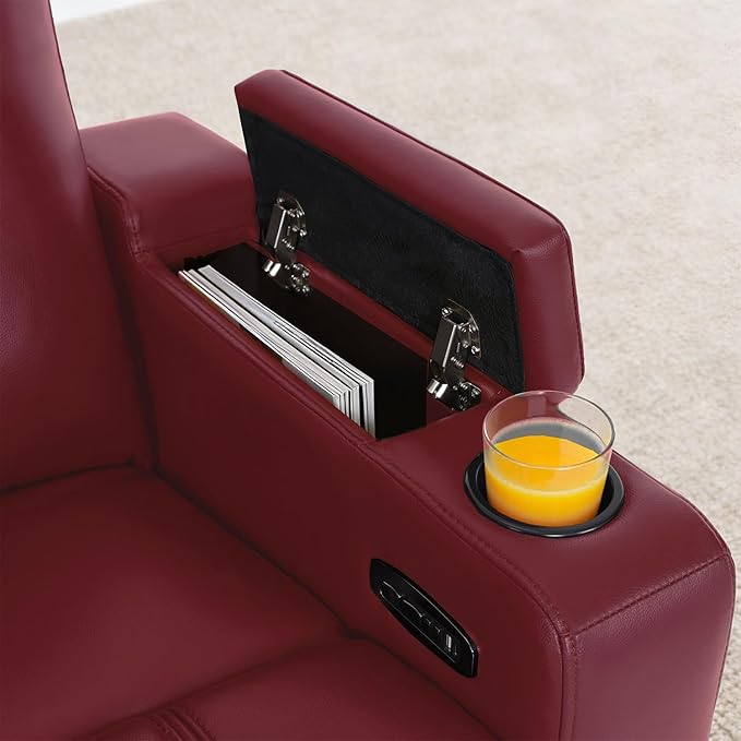 MCombo 65" Zero Gravity Oversized Power Reclining Loveseat with Adjustable Headrest for Living Room, Double Recliner Sofa with USB & Type C Port, Armrest Storage & LED Light HTS401SET