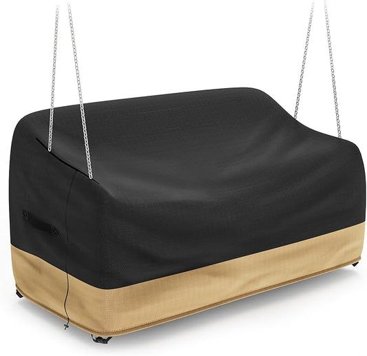 Hanging Porch Swing Cover Waterproof Outdoor Swing Chair Covers Tear Resistant Patio Swing Cover Replacement All Weather Proof Patio Furniture Covers (56 x 25 x 32 Inches)