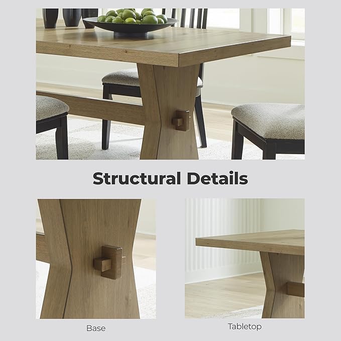 Signature Design by Ashley Galliden Farmhouse Dining Table, Light Brown