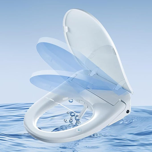 WOODBRIDGE Electronic Bidet Seat with Automatic open and close lid, Child Wash, Elongated Soft Close, White BID03