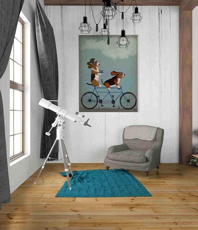 Epic Graffiti 'Basset Hound Tandem' by Fab Funky Canvas Wall Art, 26"x34"
