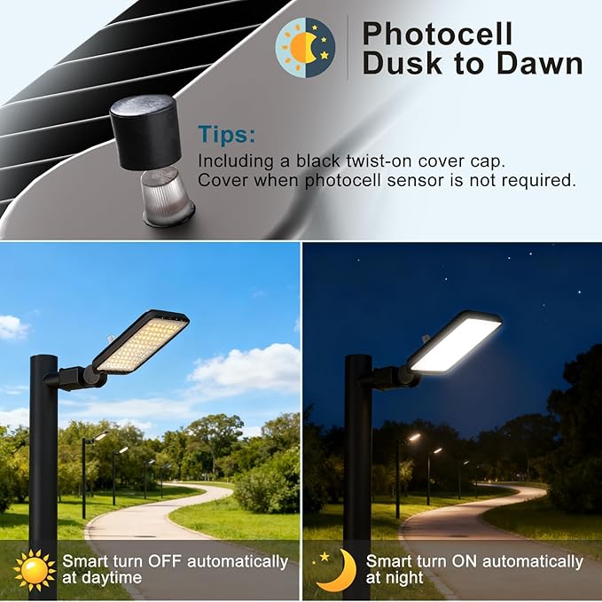 Lightdot LED Parking Lot Lights 240W 36,000LM Parking Lot Lights Outdoor 5000K IP65 Led Pole Light with Photocell, Slip Fitter Mounting for Parking Lot,Yard,Driveway-2Pack-7Yrs Warranty