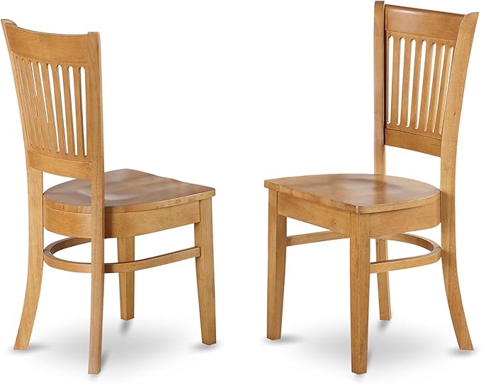East West Furniture ANVA3-OAK-W 3 Piece Dining Table Set for Small Spaces Contains a Round Kitchen Table with Pedestal and 2 Dining Room Chairs, 36x36 Inch, Oak